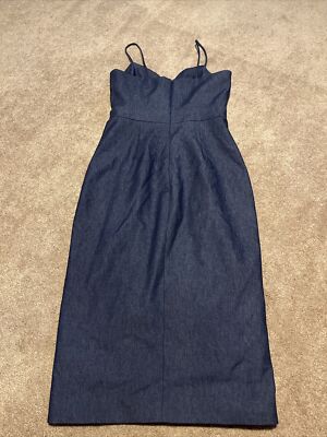 Cushnie et Ochs Denim Blue Midi Slip Dress Size 8 Sleeveless | eBay