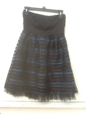 Petro Zillia Forever 21 Size S Strapless Blue & Black Semi Formal Dress  Juniors | eBay