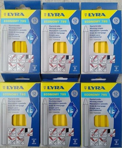 LYRA Signierkreide gelb 12 StückFettkreide Economy 795 Markier Kreide Forst gelb