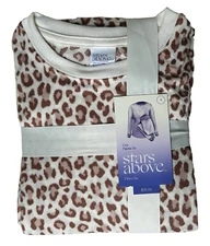 Stars Above Off-White/Tan Cheetah print 2 pc Cozy Pajama Set~Womens S~NEW/NWT!