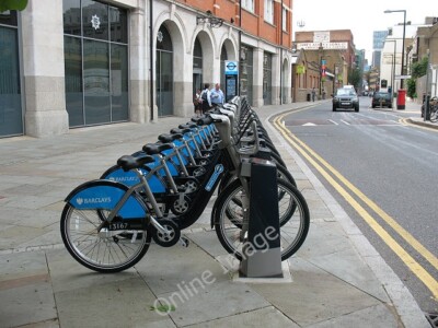Photo 6x4 London cycle hire docking station - Union Street These bikes ha c2010