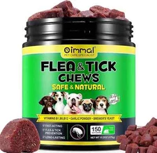 Flea and Tick Natural Prevention for Dogs Chewable, Flea & Tick 150 Chews Dog