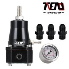 ‌Adjust 2-Port AN6 Return Style EFI Pressure Regulator with Gauge E85 & Diesel‌