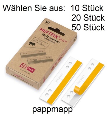 Veloflex Heftfix  pure selbstklebender Heftstreifen weiß aus Karton 10/20/50 St.