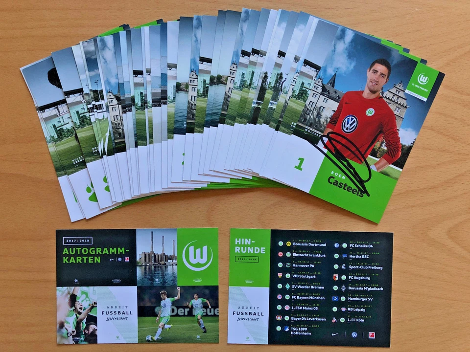 VfL Wolfsburg Autogrammkarte 2017-18 original signiert 1 AK aussuchen