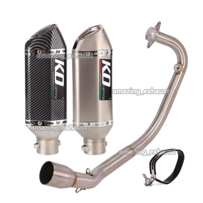 For CF-Moto ST125 Complete System Exhaust Header Link Pipe Slip On Muffler Tips