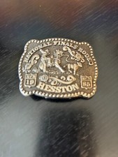 Vintage Collectible Hesston National Finals Rodeo 1985 Metal Belt Buckle