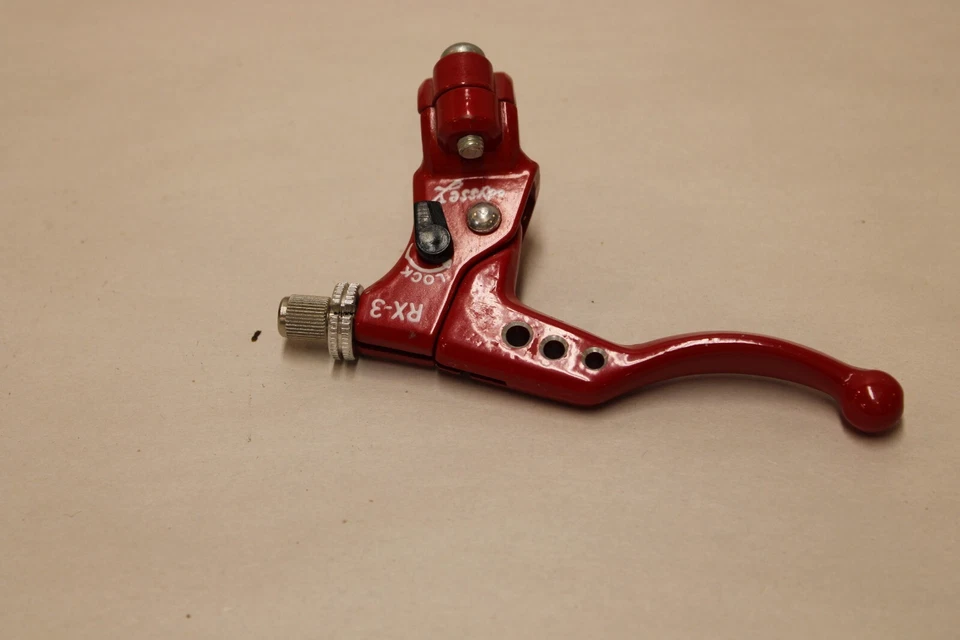 Old School BMX Odyssey RX3 Brake Lever Left 1985 Bear Corp Lock OG Red - NOS - Image 2 of 4