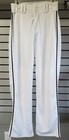 Men's Alleson Open Bottom Baseball Softball Pants White with Navy Piping Size S