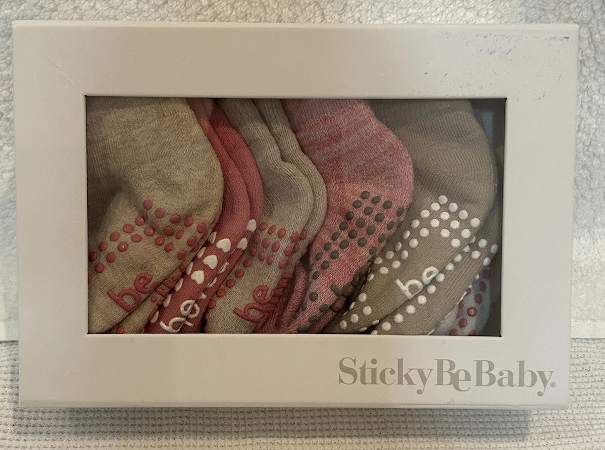NWOT Sticky Be Baby Non Slip Grip Socks IN BOX 6m-24m, Pink/Tan/White 6 Pair
Opens in a new window o