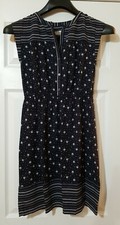 ☆Reg $69.99~NWT LOFT Outlet~size XS~Sleeveless Summer Dress~Navy w/White print☆