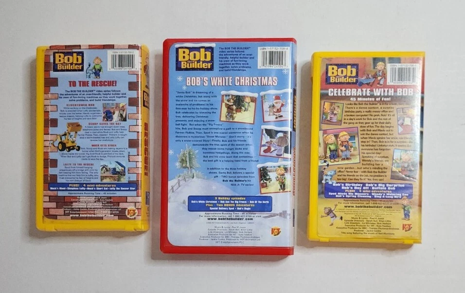 LOT OF 3 VINTAGE BOB THE BUILDER KIDS 2004 VHS VIDEO TAPE LOT + CHRISTMAS - Image 2 of 3