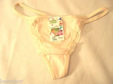 Yisilan Nude Thong Flat Pattern w/ Lace Edges- NWT S