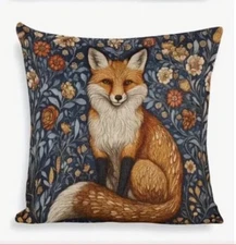 William Morris Abstract Floral Fox Double Sided Throw Pillow Cover Home Decor