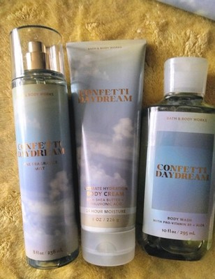 Bath & Body Works Confetti Daydream Fine Fragrance Mist Body Cream Body Wash Set