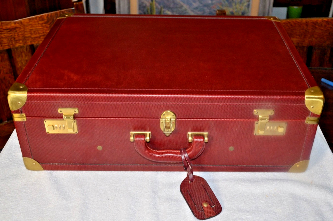 Authentic Vintage Bottega Veneta  Suitcase Leather Burgundy 