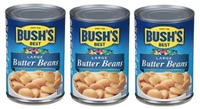 Bush's Best Large Butter Beans 3 Can Pack