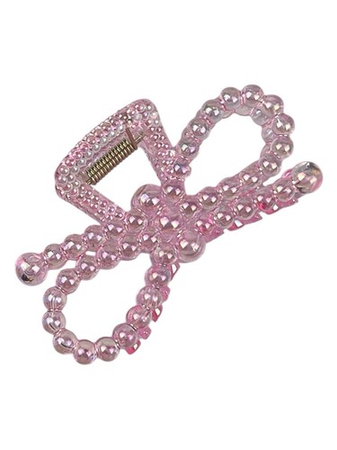 Elegant Women Hair Claw Clip Pink Iridescent Bowknot Style Clip Medium Size - Picture 5 of 18