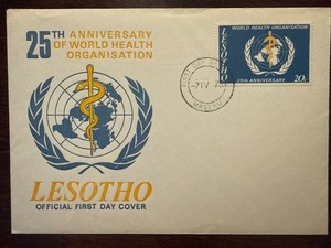 LESOTHO FDC COVER 1973 YEAR WHO OMS HEALTH MEDICINE STAMPS