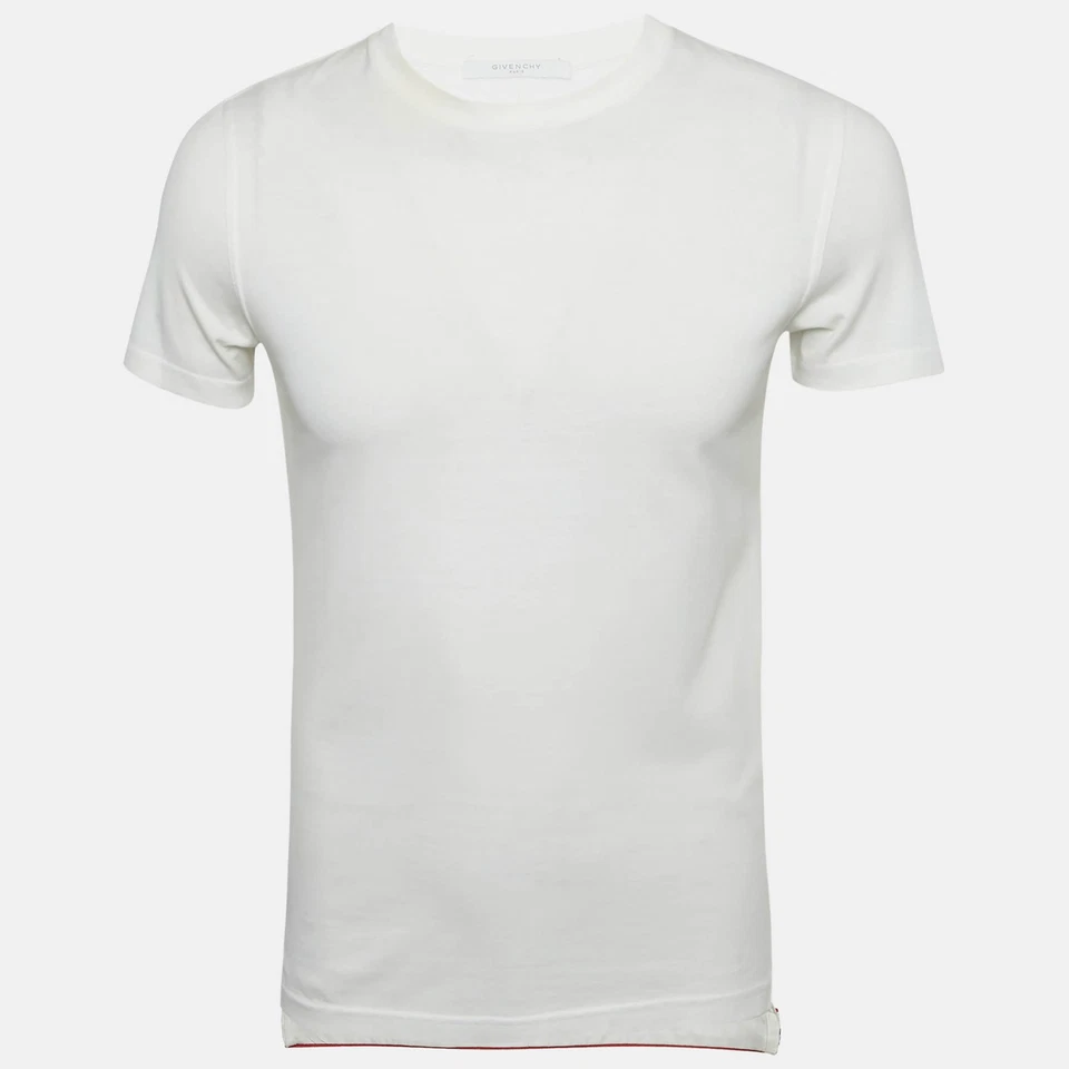 Camiseta Jersey Givenchy Blanca Logo Banda Borde XS