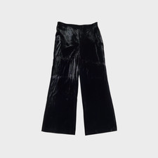 Chico  s Black Label Velvet Wide Leg Pants Women  s Size 00 Black Silk Blend