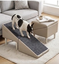 Ottoman, 2 in 1 Lightweight Folding Pet Ramp Stairs Gray Folding Dog Arthritis