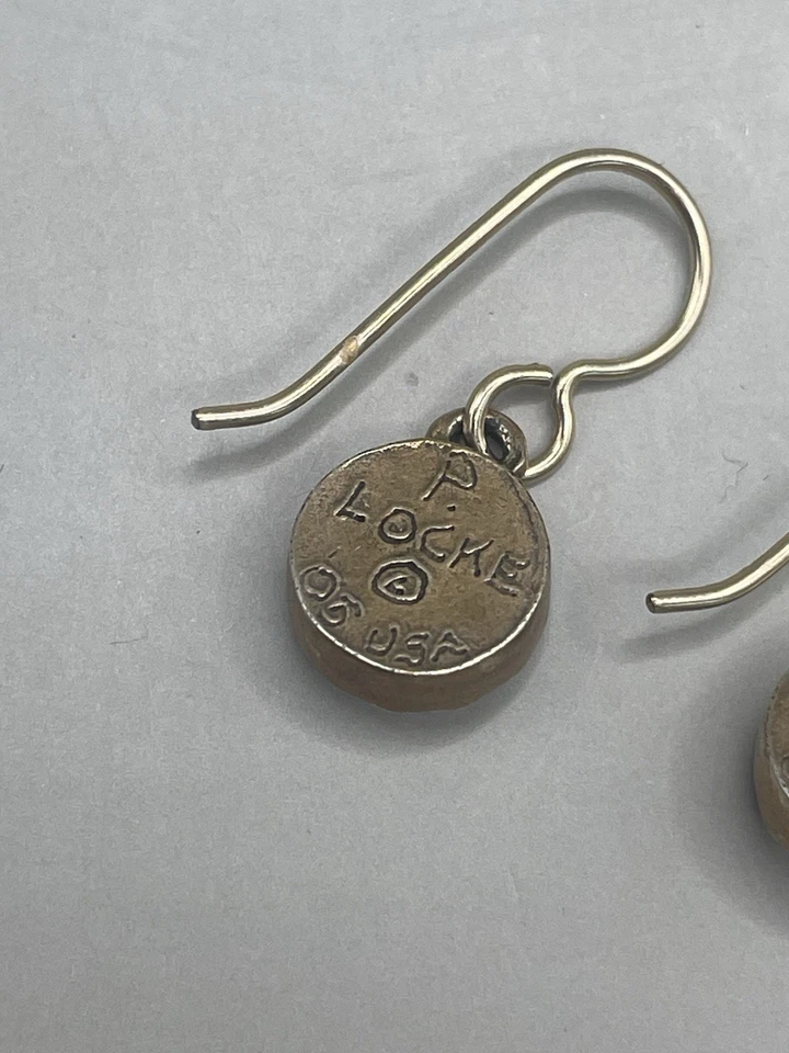 Patricia Locke ‘05 Signed USA GoldTone  Swarovski Crystals Dangle Hook Earrings - Image 3 of 4