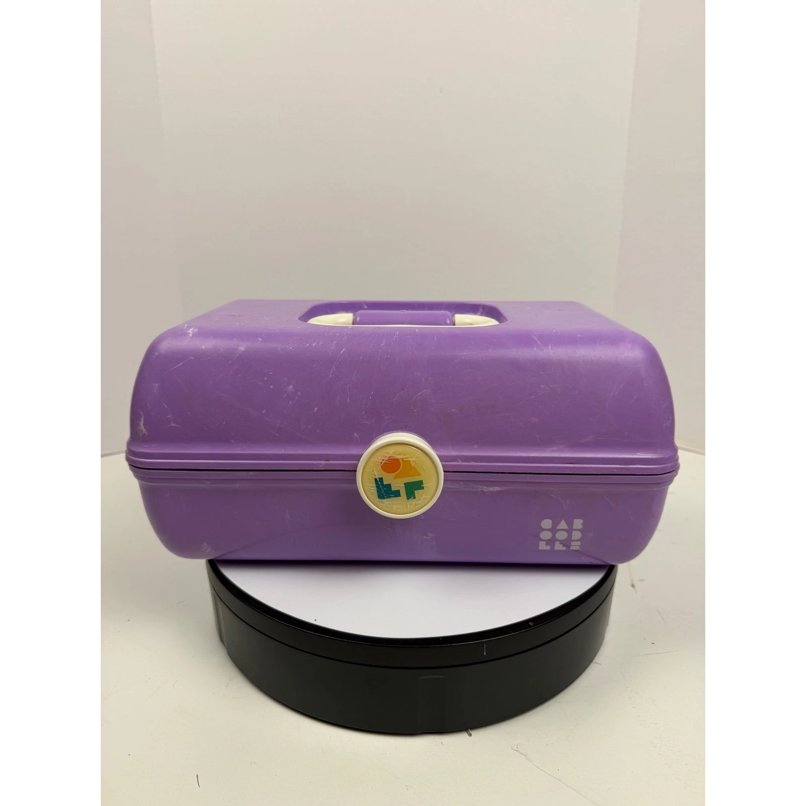 Vintage Caboodles Makeup Organizer Lilac Marble Purple Case Mirror 90s Style