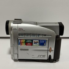 Canon ZR10 Digital Camcorder Camera MiniDV Silver W/ Battery