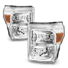 Headlight Assembly Pair for 2011-2016 Ford F250 F350 F450 F550 Super Duty Chr...