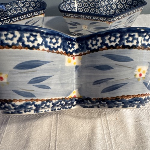 Temp-tations Old World Blue Heart-Shaped Bowls w/Rack (3), 1QT Each. - 第 13/16 張圖片