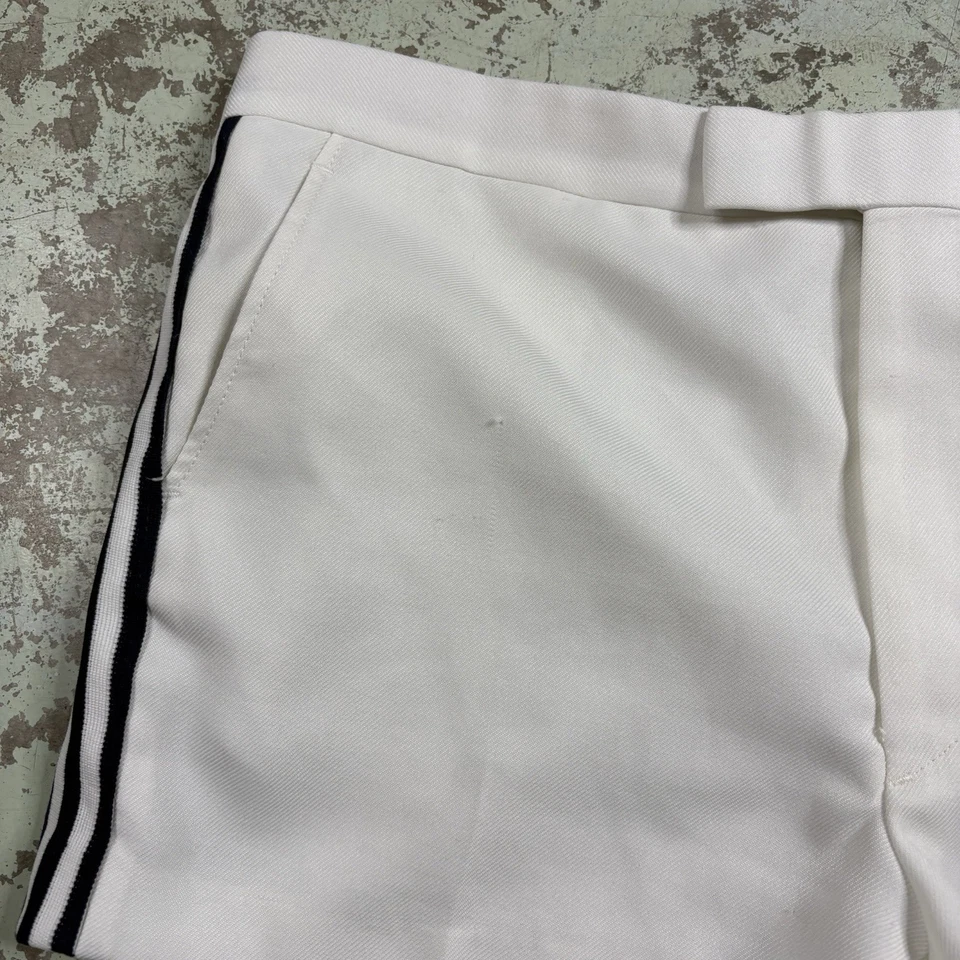 Vintage 80’s Adidas Original Trefoil Tennis Shorts Size 38 (37”x3”) White Navy - Image 2 of 4