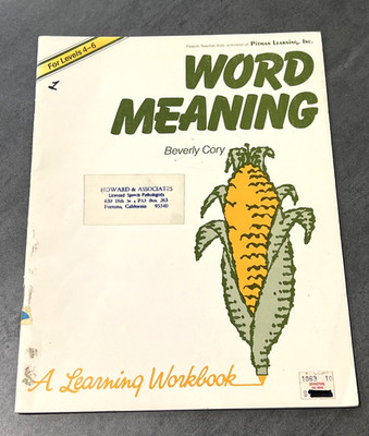 Word Meaning A Learning Workbook by Beverly Cory Levels 4-6