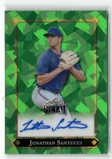 2025 Leaf Metal Jonathan Santucci Prismatic Green Crystals Auto #3/6 Mets Rookie