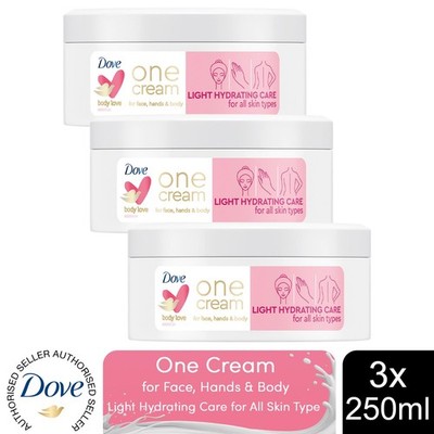 Dove Light Hydrating Care One Creme für Gesicht, Hände & Körper für alle Haut, 250ml