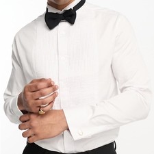 Men's Classic White Tuxedo Dress Shirt