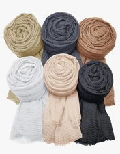 MANSHU 6 PCS Women's Soft Shawl and Wrap, Long Scarf, Big Head Scarf