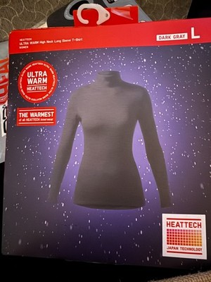 UNIQLO HEATTECH Ultra Warm Turtleneck Long Sleeve Black, Size L (New in Box)
