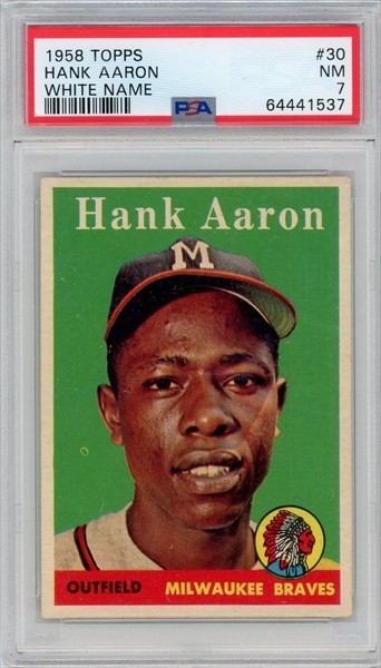 1958 Topps Baseball Hank Aaron #30 PSA 7 Beauty!