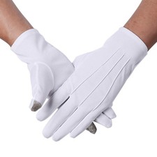 Men Police Formal Tuxedo Honor Guard Parade Nylon Cotton Gloves 26Cm