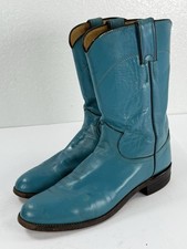 Vintage Justin Women Sz 8.5 A Teal Turquoise ...