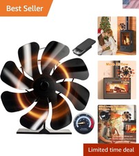 Ventilatore Stufa 8 Pale Distribuzione Calore Efficiente con Diffusore Aromi e Termometro