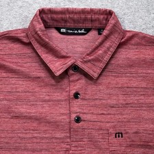 Travis Mathew Polo Shirt Men's Medium Red Heather Golf Performance Lightweight