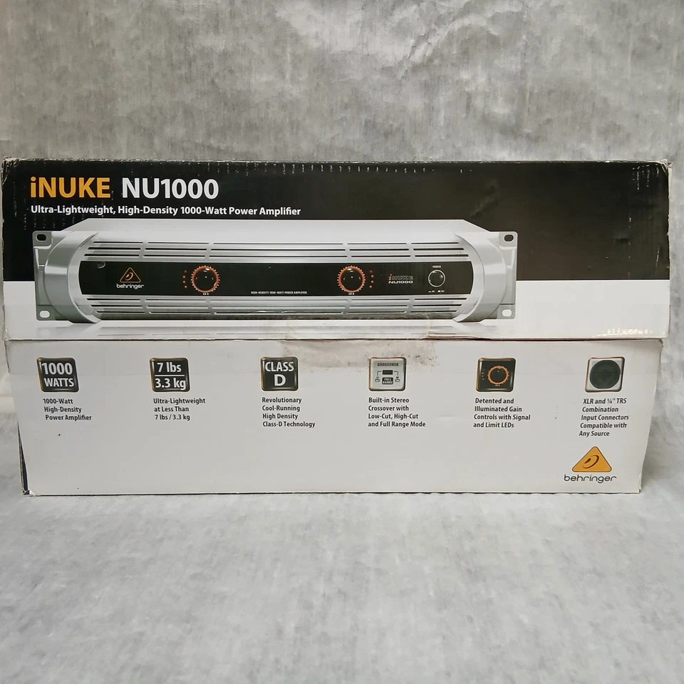 Behringer iNUKE NU1000 | 1000 watt speaker amp |  2 channel  | NEW in box - Image 3 of 4