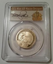 PCGS 2017 S Native American Dollar Enhanced SP70 FDI Denver ANA Cleveland Signed