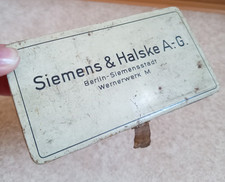 alte Blechdose Werbung Siemens & Halske AG Berlin Siemensstadt Wernerwerk M