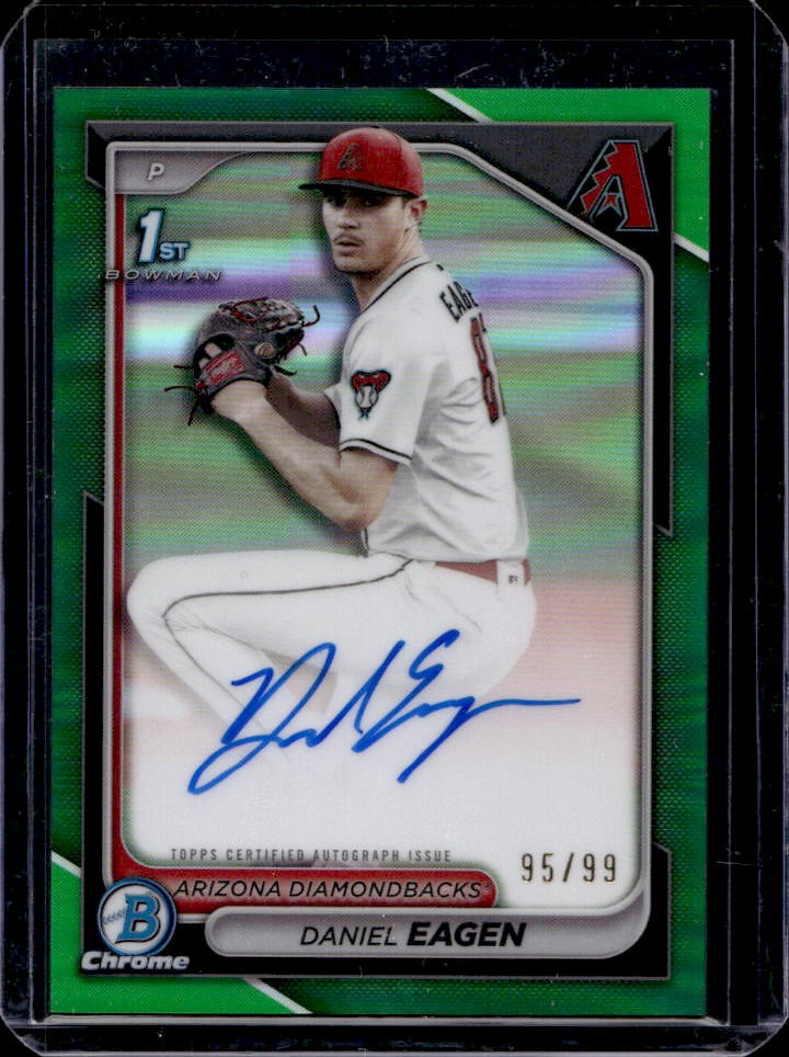 2024 Bowman Draft Daniel Eagen Chrome Auto Green Refractor 1st #95/99