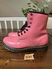 Dr. Martens 1460 W Pink Patent Leather Boots Women's Size 10 US 8 UK 42 EU