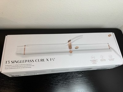 T3 SinglePass Curl X 1-1/2'' Professional Curling Iron Ceramic - White