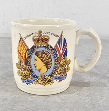 Vintage Queen Elizabeth II Coronation Mug British Pottery England 1953